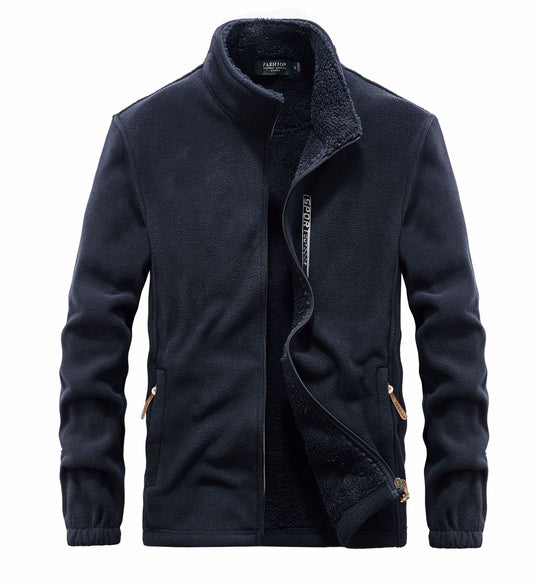 Herren thermoregulierende Fleece‑Blousonjacke mit Sherpa‑Innenfutter und Stehkragen Nord Taschen