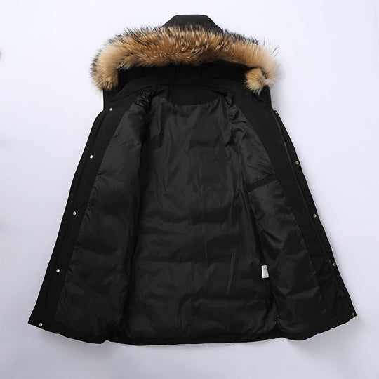 Herren Wasserdichte Winterparka mit abnehmbarer Kunstfellkapuze und Thermoisolierung Nord Taschen