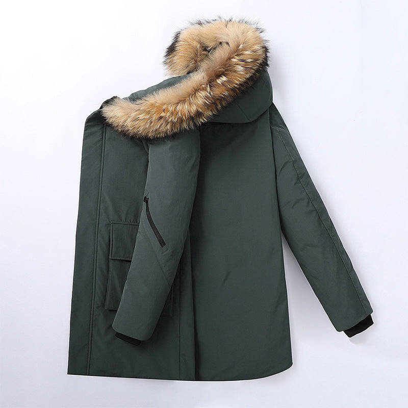 Herren Wasserdichte Winterparka mit abnehmbarer Kunstfellkapuze und Thermoisolierung Nord Taschen