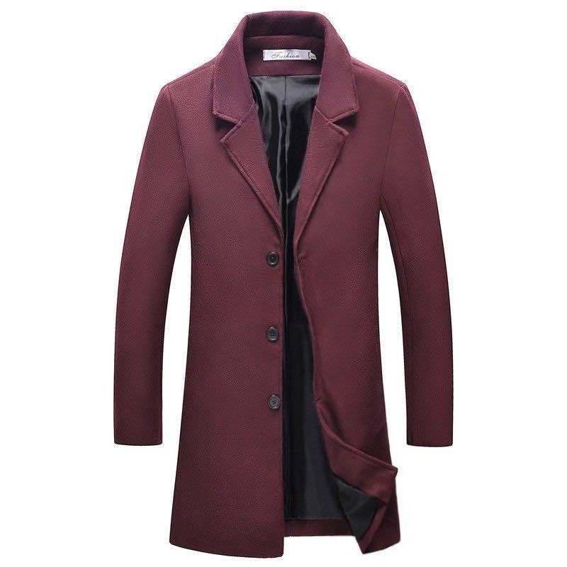 Herren schlanker Kurzmantel mit Stehkragen und eleganter Knopfleiste Nord Taschen