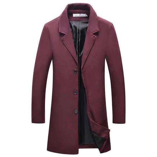 Herren schlanker Kurzmantel mit Stehkragen und eleganter Knopfleiste Nord Taschen