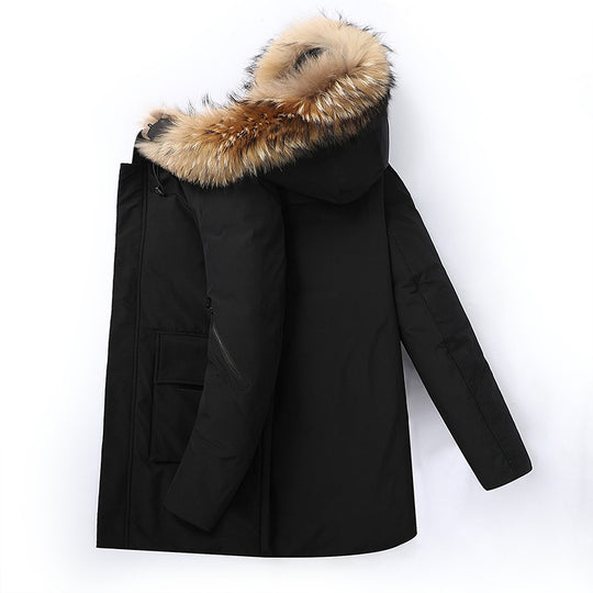 Herren Wasserdichte Winterparka mit abnehmbarer Kunstfellkapuze und Thermoisolierung Nord Taschen