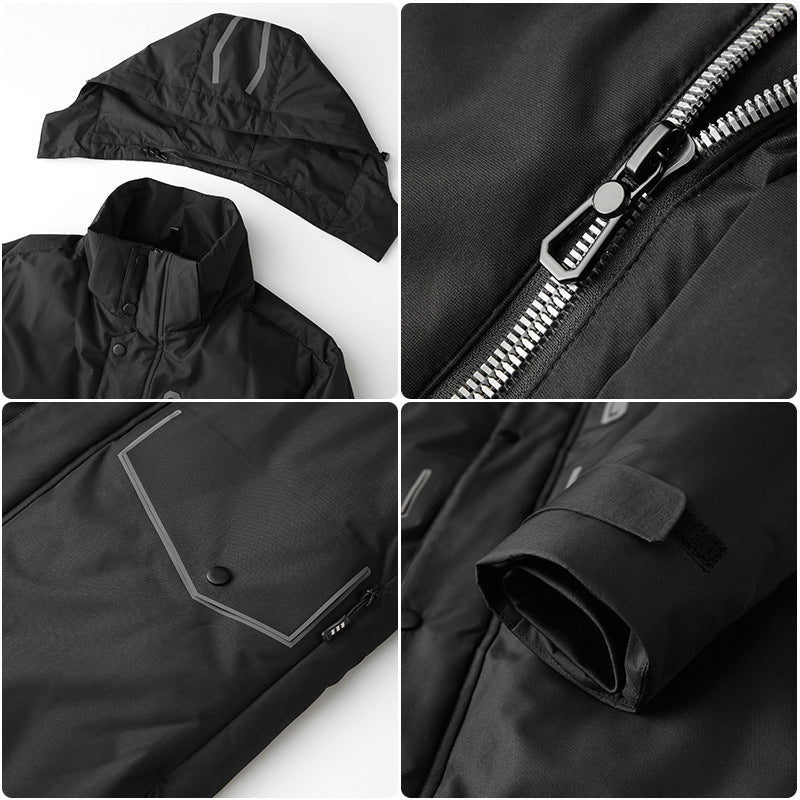 Herren Wasserdichter Thermo-Parka mit Kapuze und winddichter Membran Nord Taschen