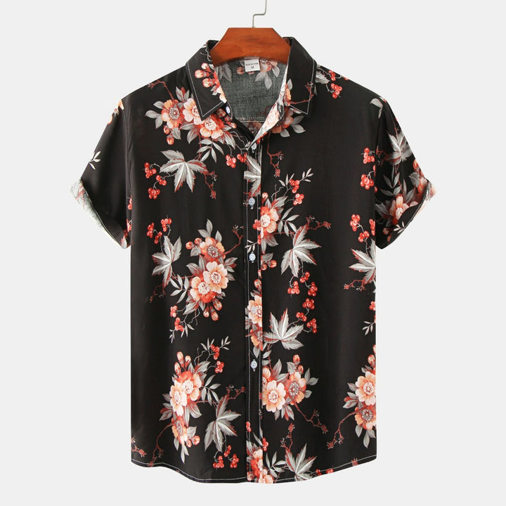 Floral kurzärmeliges Blumenhemd Männer