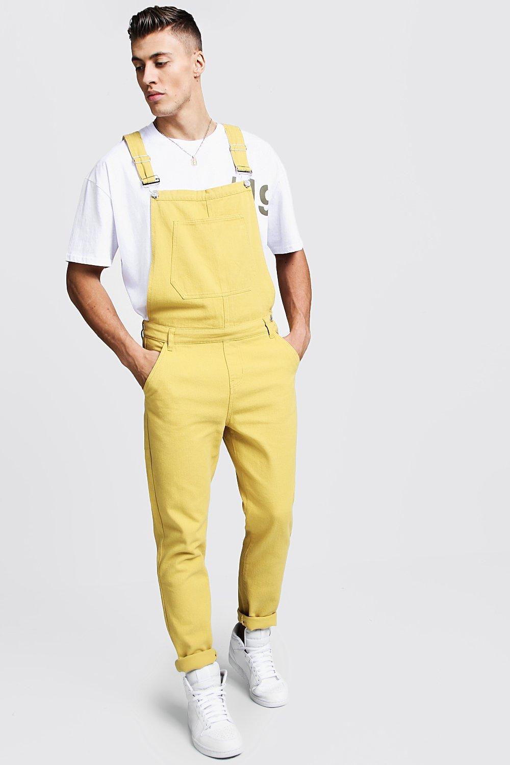 Herren Denim-Latzhose mit Taschen und verstellbaren Trägern