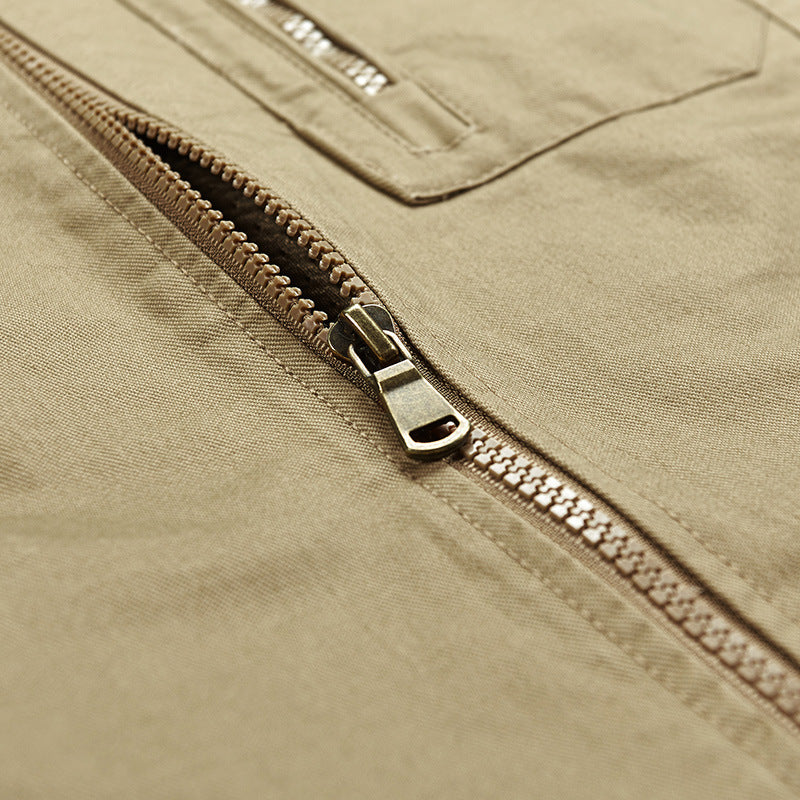 Herren Ärmellose leichte Canvas-Utility-Weste mit atmungsaktivem Mesh-Futter, windabweisender Front und mehreren Reißverschlusstaschen Nord Taschen