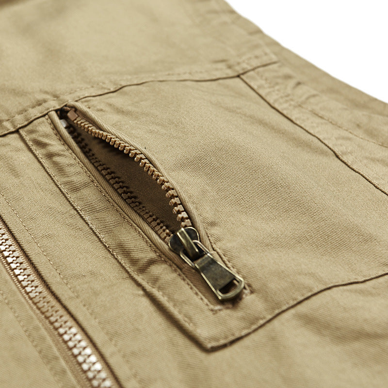 Herren Ärmellose leichte Canvas-Utility-Weste mit atmungsaktivem Mesh-Futter, windabweisender Front und mehreren Reißverschlusstaschen Nord Taschen
