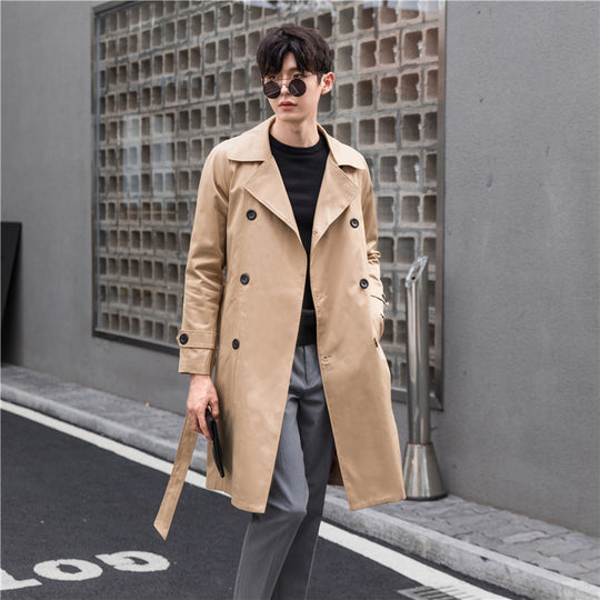 Herren Trenchcoat mit Doppelreiher und tailliertem Schnitt Nord Taschen