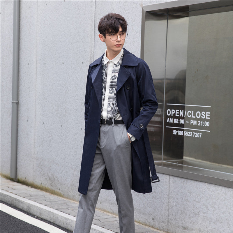 Herren Trenchcoat mit Doppelreiher und tailliertem Schnitt Nord Taschen