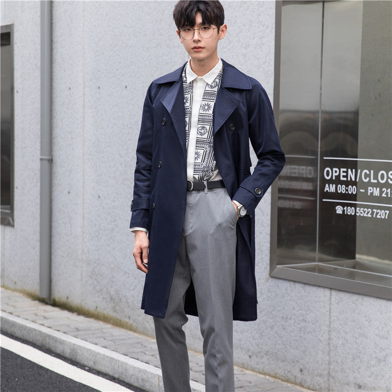 Herren Trenchcoat mit Doppelreiher und tailliertem Schnitt Nord Taschen