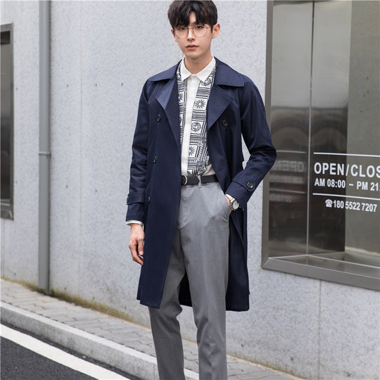 Herren Trenchcoat mit Doppelreiher und tailliertem Schnitt Nord Taschen