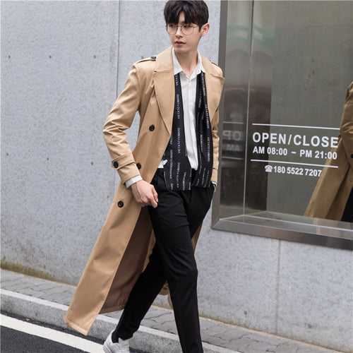 Herren Lange taillierte Trenchcoat-Jacke mit Reißärmeltasche, Wind- und Wasserabweisend Nord Taschen