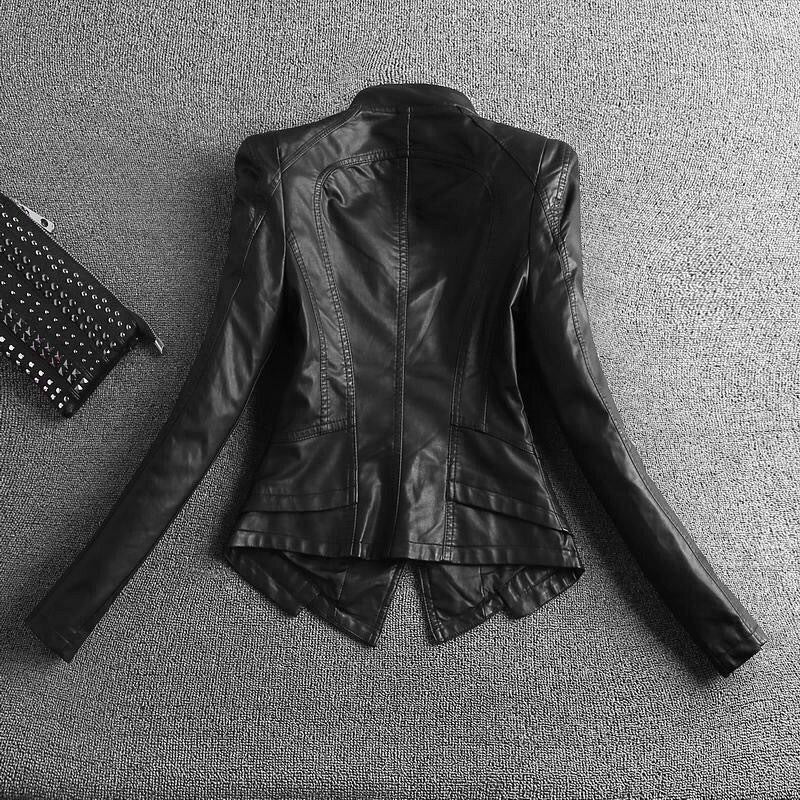 Nord Taschen | Damen Slim Fit PU-Lederjacke mit Reißverschlussnähten