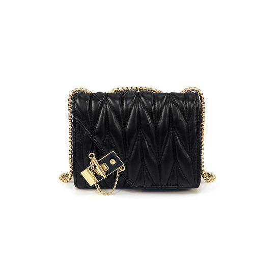 Damen Clutch-Tasche mit trendiger Steppung und goldener Kettenverzierung Nord Taschen