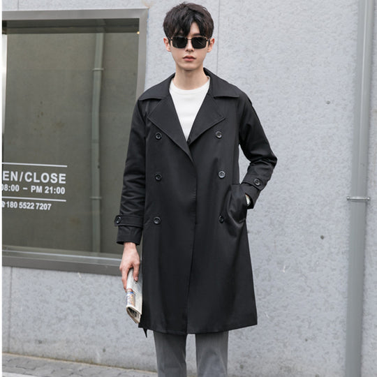 Herren Trenchcoat mit Doppelreiher und tailliertem Schnitt Nord Taschen