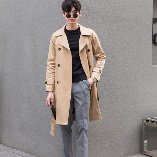 Herren Trenchcoat mit Doppelreiher und tailliertem Schnitt Nord Taschen