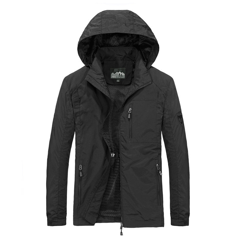 Herren Atmungsaktive Softshell-Hybridjacke mit Kapuze, Mikro-Fleecefutter und Reißverschluss-Brusttasche Nord Taschen