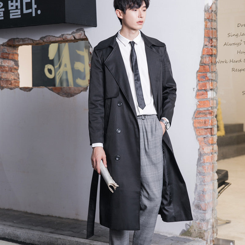 Herren Leichter Trenchcoat mit Doppelreiher, tailliertem Schnitt und windabweisender Oberfläche Nord Taschen