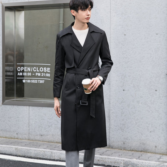 Herren Leichter Trenchcoat mit Doppelreiher, tailliertem Schnitt und windabweisender Oberfläche Nord Taschen