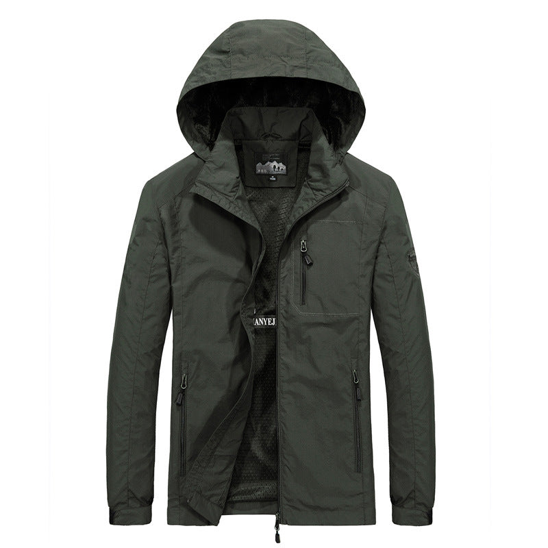Herren Atmungsaktive Softshell-Hybridjacke mit Kapuze, Mikro-Fleecefutter und Reißverschluss-Brusttasche Nord Taschen