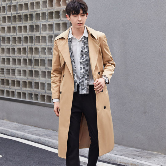 Herren Leichter Trenchcoat mit Doppelreiher, tailliertem Schnitt und windabweisender Oberfläche Nord Taschen