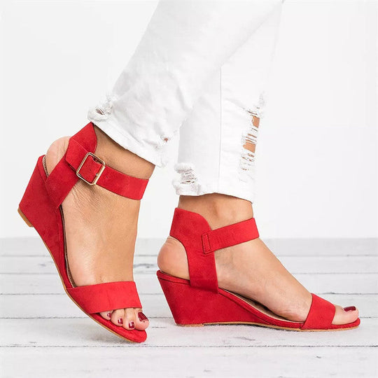 Damen Wedge-Sandalen mit verstellbarem Riemen und komfortablem Fußbett Nord Taschen