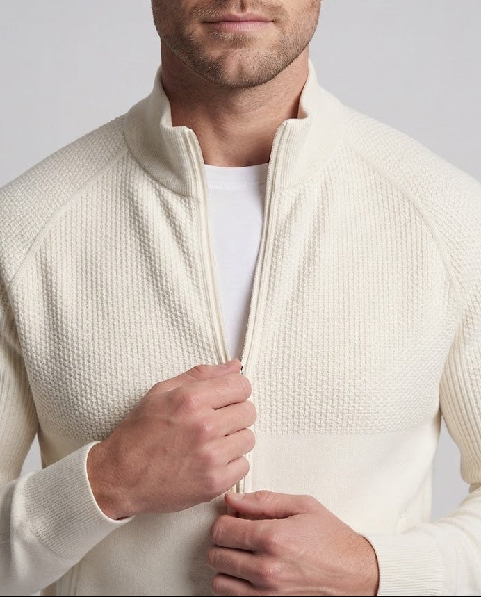 Herren Sportliche Fleecejacke mit durchgehendem Reißverschluss Nord Taschen