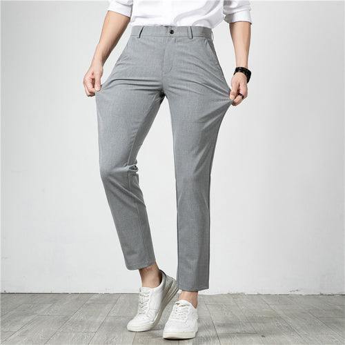Herren Slim-Fit Stretch-Anzughose mit schmaler Knöchellänge Nord Taschen