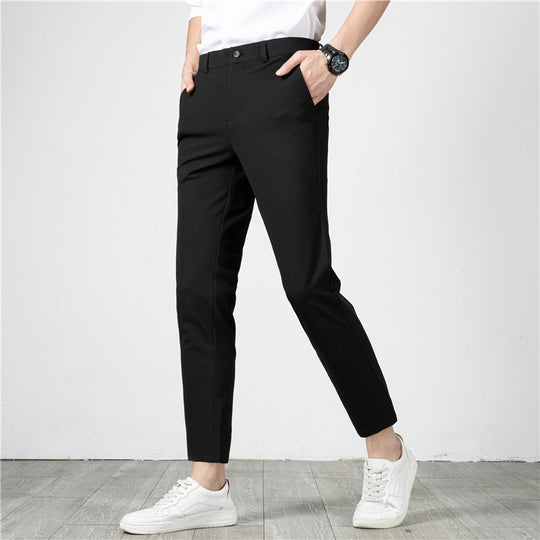 Herren Slim-Fit Stretch-Anzughose mit schmaler Knöchellänge Nord Taschen