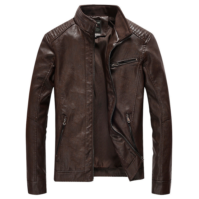 Herren Stylische Lederjacke Nord Taschen