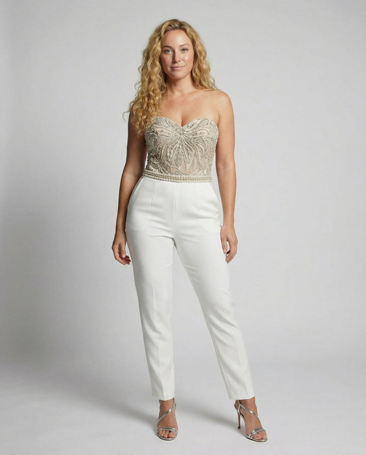 Eleganter Damen Jumpsuit Trägerlos