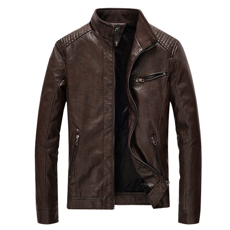 Herren Stylische Lederjacke Nord Taschen