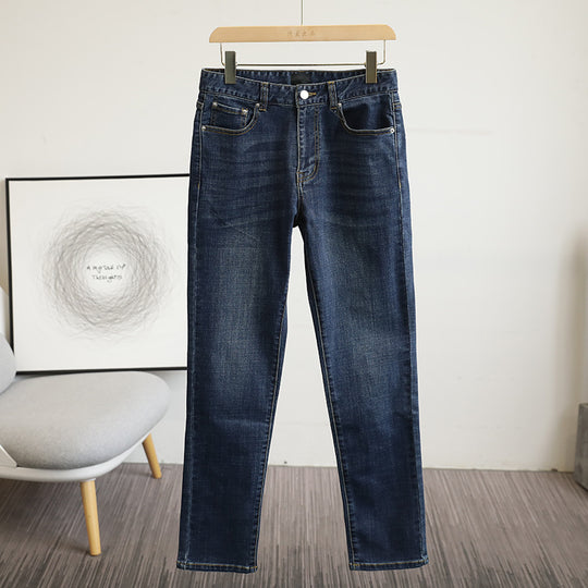Herren schmal geschnittene Stretch-Jeans mit Used‑Waschung und Fünf‑Taschen‑Schnitt Nord Taschen
