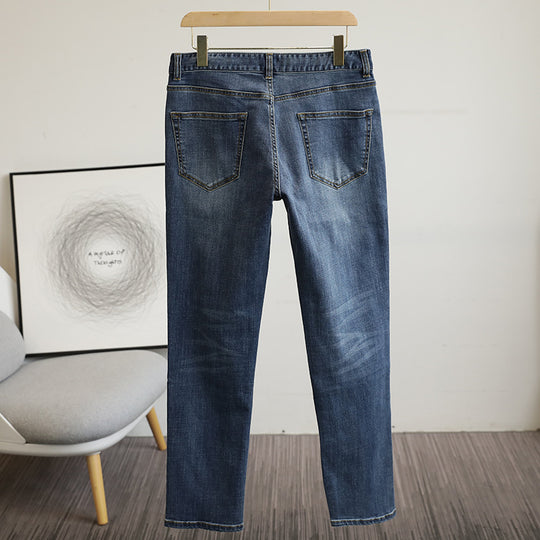 Herren schmal geschnittene Stretch-Jeans mit Used‑Waschung und Fünf‑Taschen‑Schnitt Nord Taschen