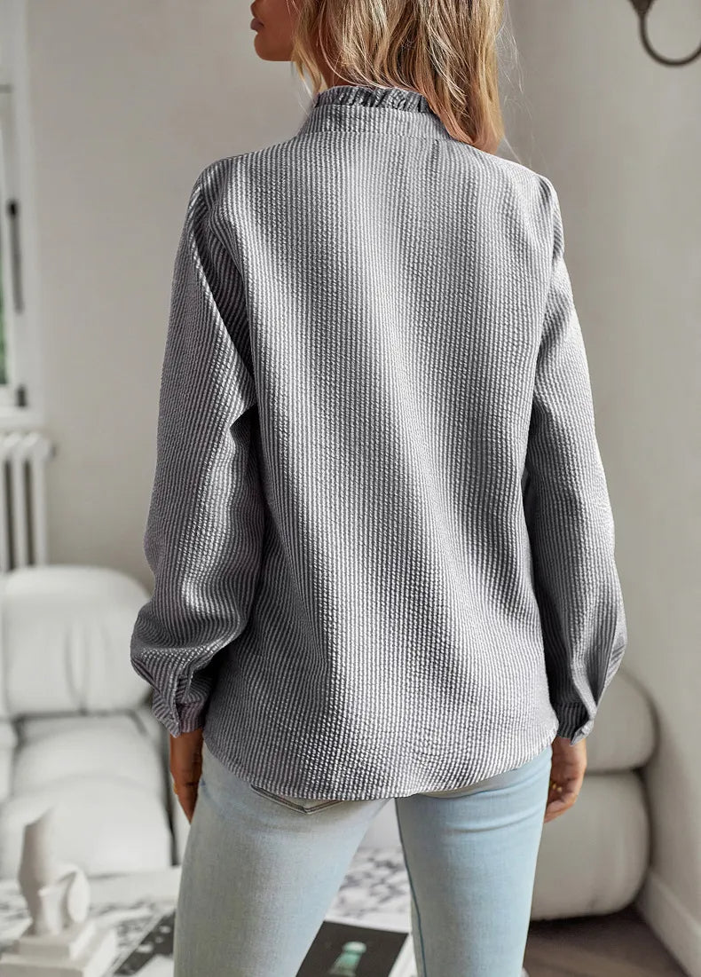 Bluse mit Rüschendetails Leicht und Stilvoll Femininer Touch