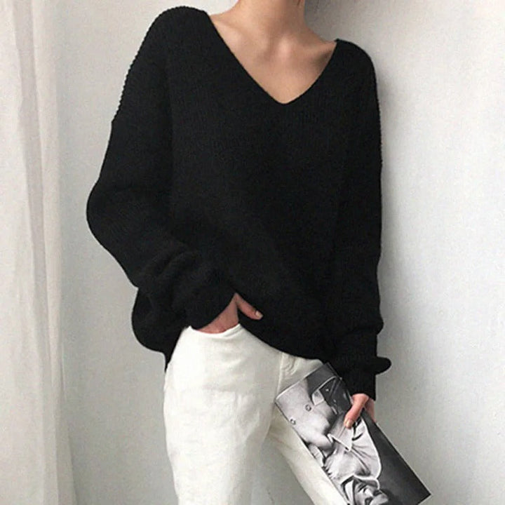 Bequeme V-Ausschnitt Pullover