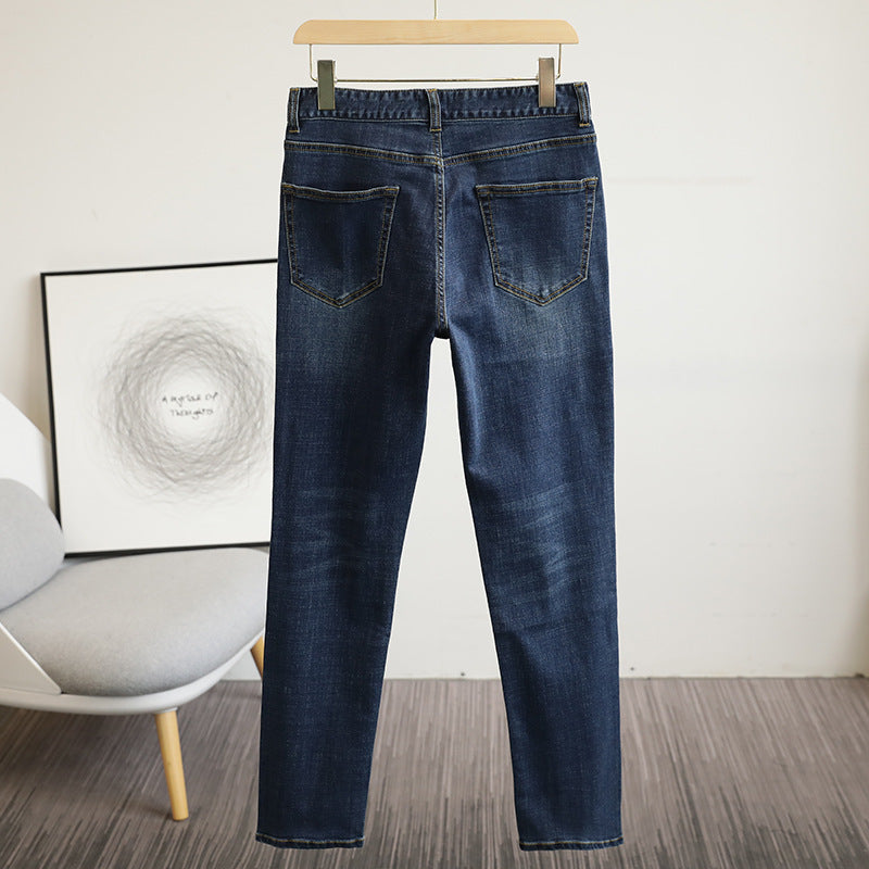 Herren schmal geschnittene Stretch-Jeans mit Used‑Waschung und Fünf‑Taschen‑Schnitt Nord Taschen