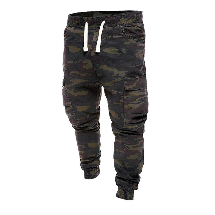 Herren taillierte Cargo-Joggerhose mit elastischem Komfortbund, seitlichen Klappentaschen und schmal zulaufenden Bündchen Nord Taschen