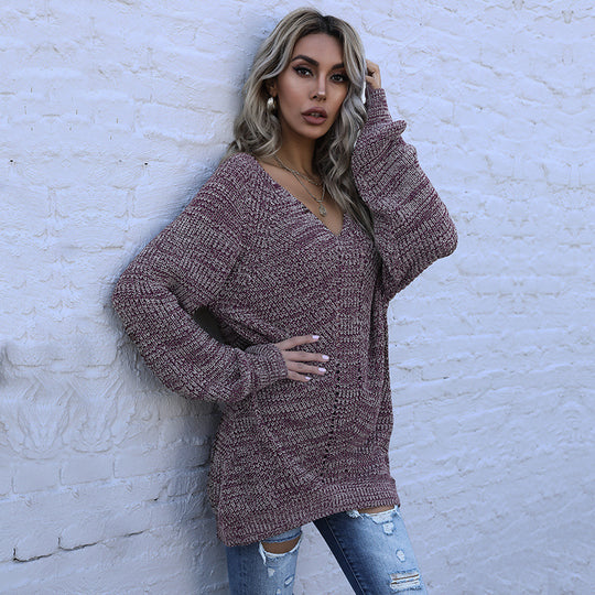 Damen Großer Strickpullover Nord Taschen