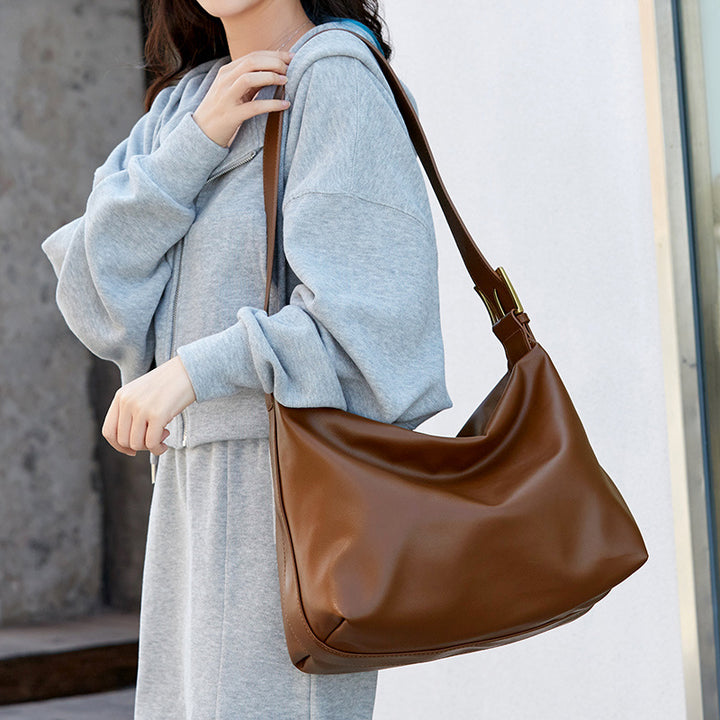 Damen Hobo-Tasche aus hochwertigem Kunstleder mit elegantem Faltendesign Nord Taschen