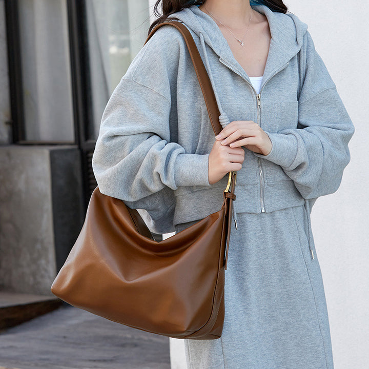 Damen Hobo-Tasche aus hochwertigem Kunstleder mit elegantem Faltendesign Nord Taschen