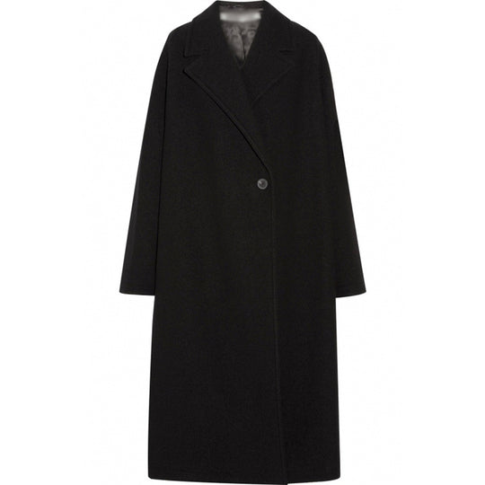 Damen Oversized Einreihiger Wollmix-Longcoat mit fallender Silhouette Nord Taschen