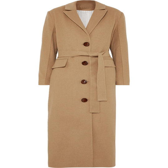 Damen Bodenlanger Einreihiger Wollmix‑Mantel mit seitlichem Gehschlitz und minimalistischer Tailoring‑Optik Nord Taschen