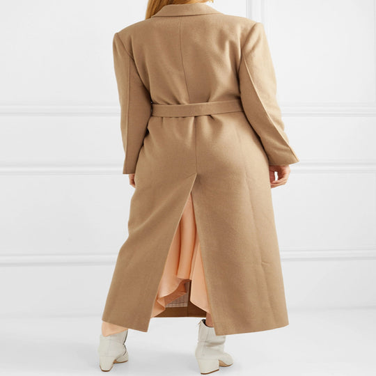 Damen Bodenlanger Einreihiger Wollmix‑Mantel mit seitlichem Gehschlitz und minimalistischer Tailoring‑Optik Nord Taschen