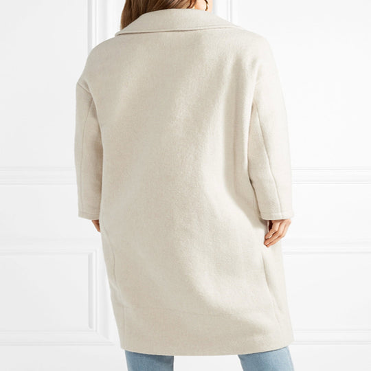 Damen Bodenlanger Relaxed-Fit Wollmix-Mantel mit soften Schultern und Seitenschlitz Nord Taschen