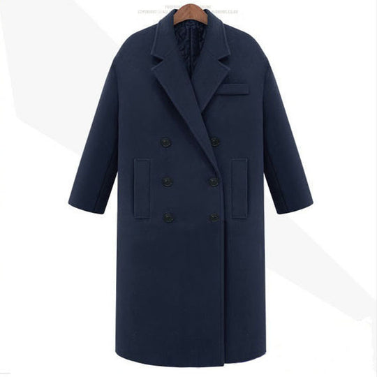 Herren Longcoat im minimalistischen Doppelreiher aus Wollmix mit kastiger Oversize-Silhouette Nord Taschen