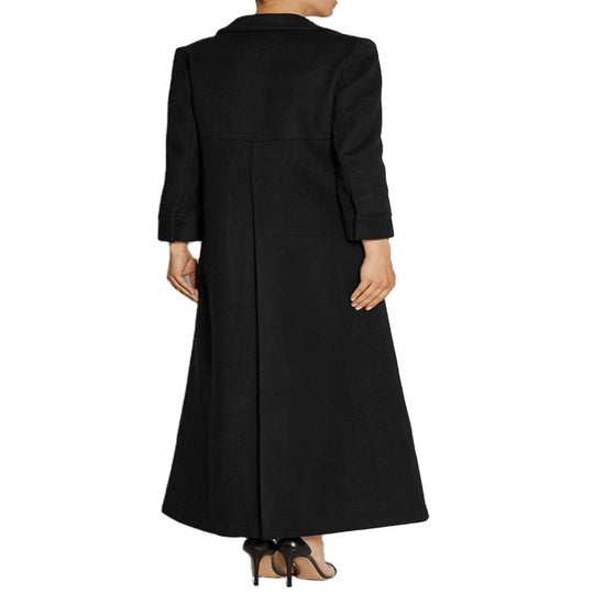 Damen Bodenlanger Einreiher-Mantel mit Gehschlitz und taillierter Silhouette Nord Taschen