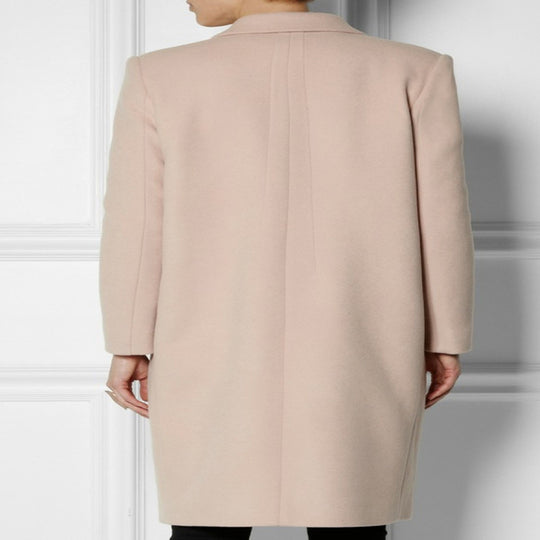 Damen Midilanger Wollmix-Mantel mit minimalistischer Einreiher-Front und Pattentaschen Nord Taschen