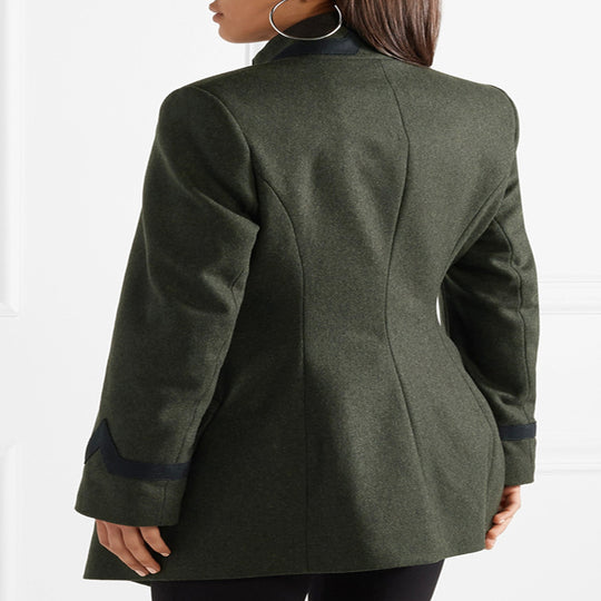 Damen Taillierter Militärmantel im A‑Linien‑Schnitt mit asymmetrischer Knopfreihe Nord Taschen