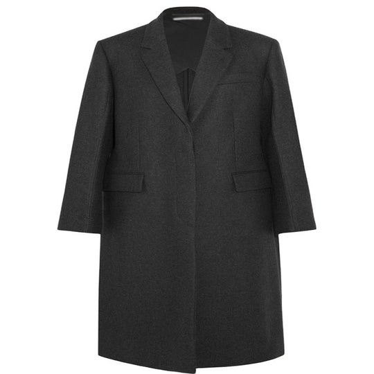 Damen Oversize Einreihiger Maxilanger Wollmix-Longcoat mit relaxter Schulter und Pattentaschen Nord Taschen